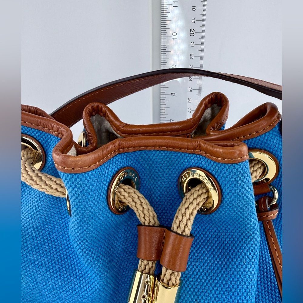 Michael Kors Marina Canvas Gathered Drawstring Bucket Tote - Picture 2 of 14